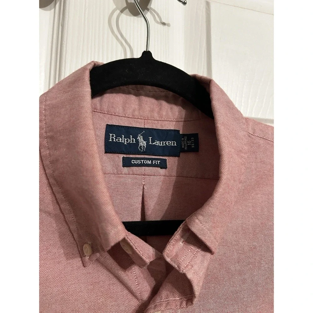 Polo Ralph Lauren Classic Fit Mens 16 Long Sleeve Shirt Flesh Pony Oxford Preppy